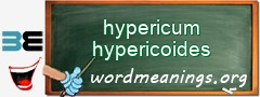 WordMeaning blackboard for hypericum hypericoides